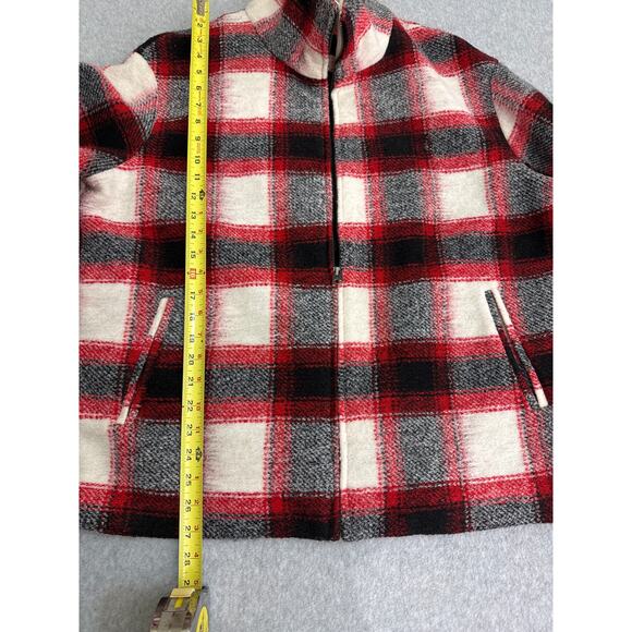 Lucky Brand Women’s  Plaid Wool Blend Zip Jacket - Size Medium - Picture 9 of 11